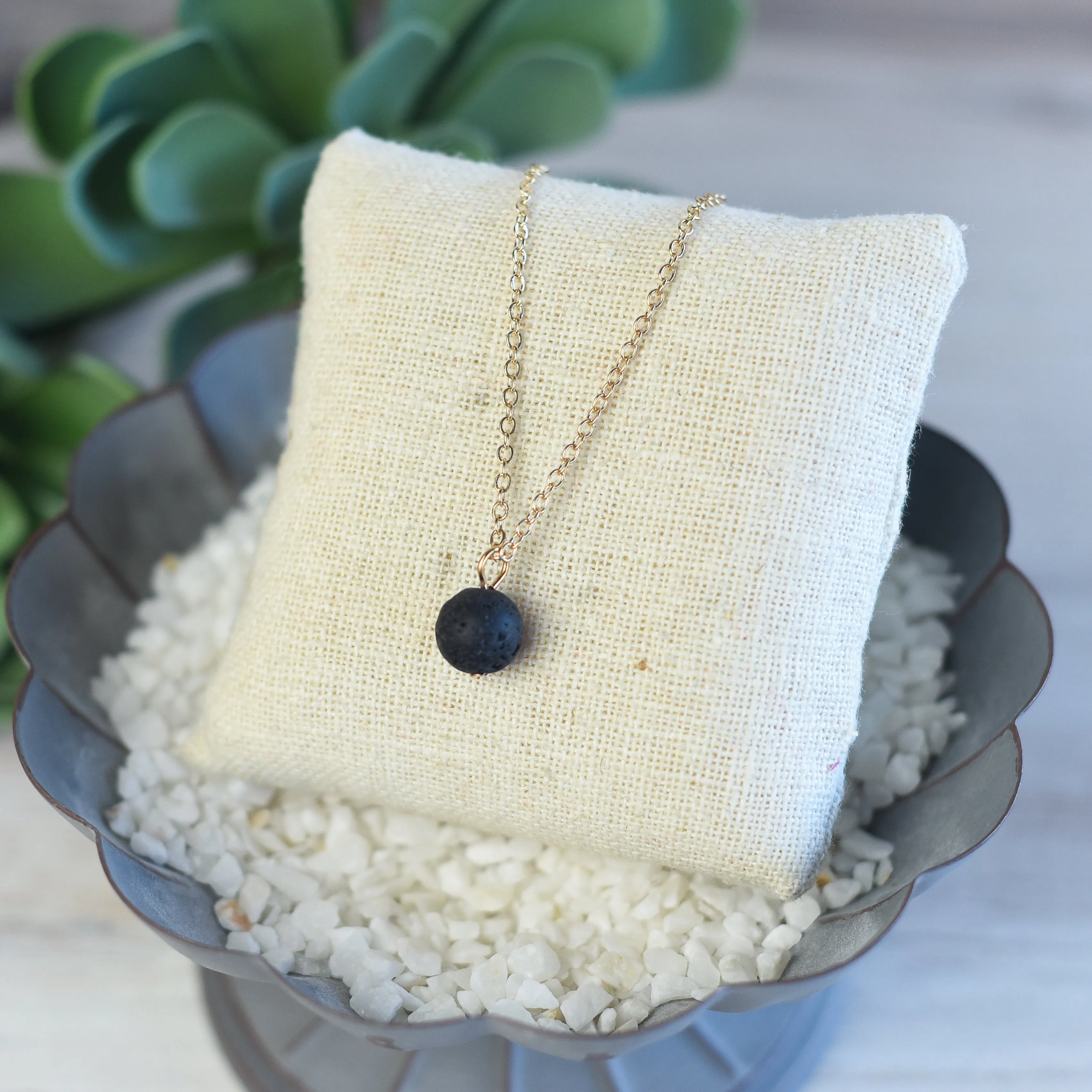 Essential Oil Lava Stone Pendant Necklaces