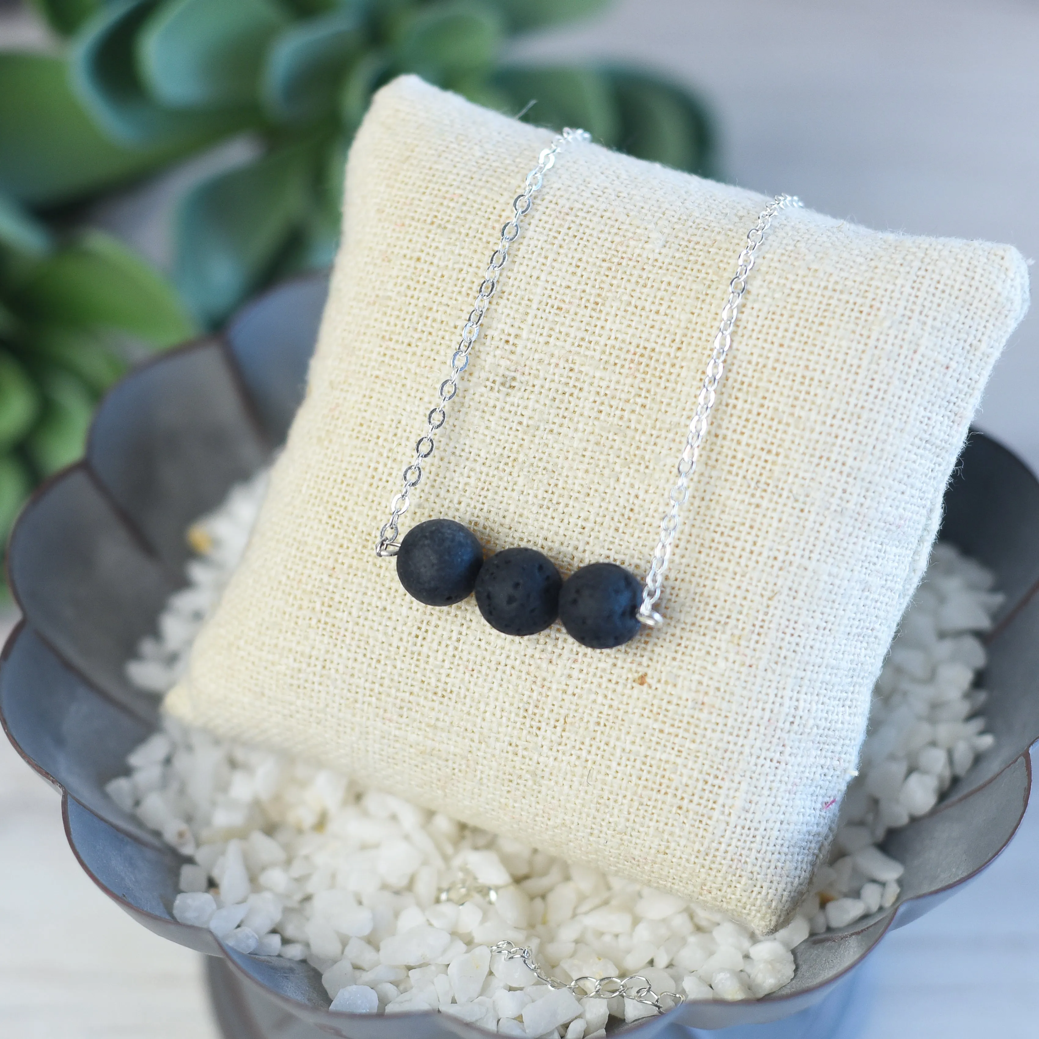 Essential Oil Lava Stone Pendant Necklaces