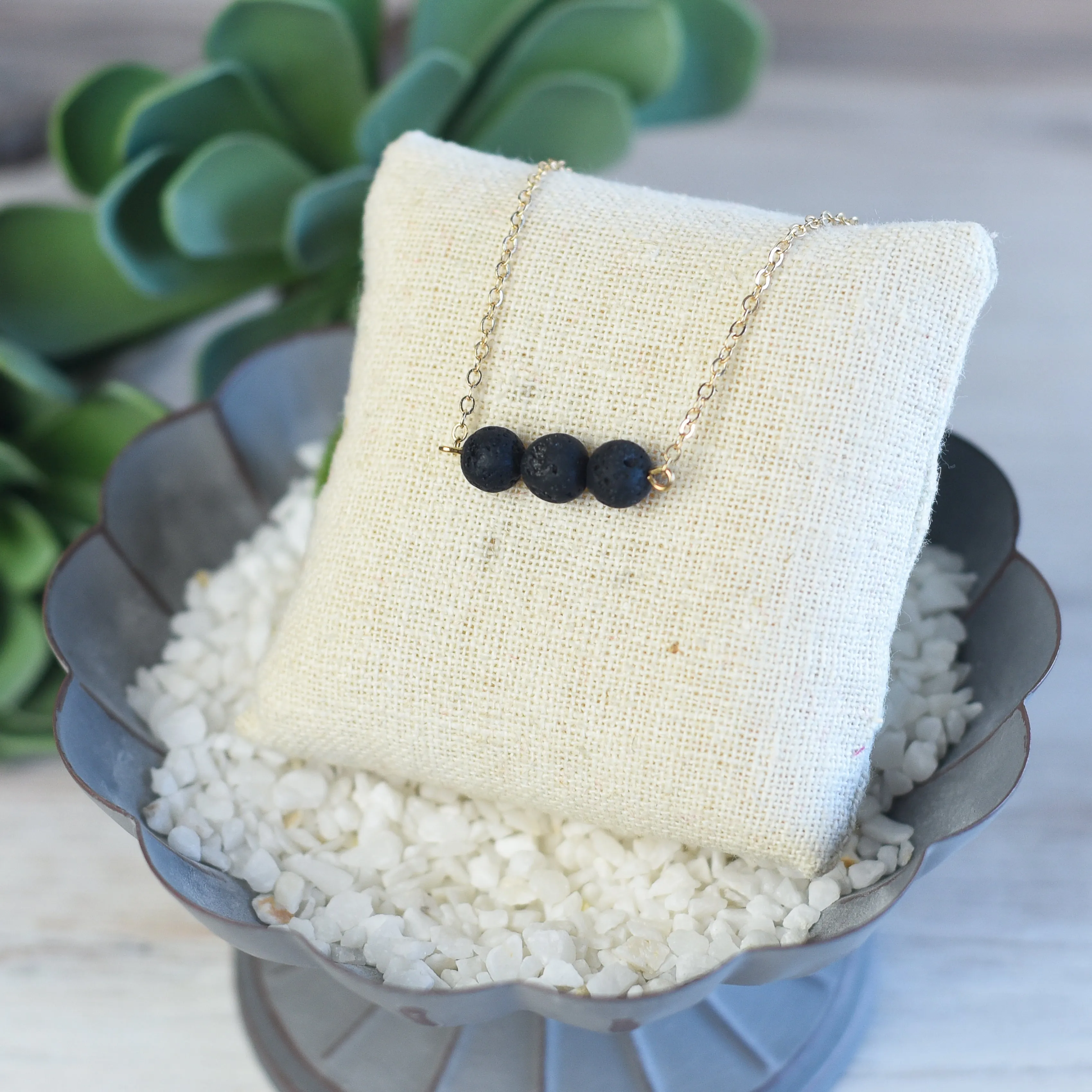 Essential Oil Lava Stone Pendant Necklaces