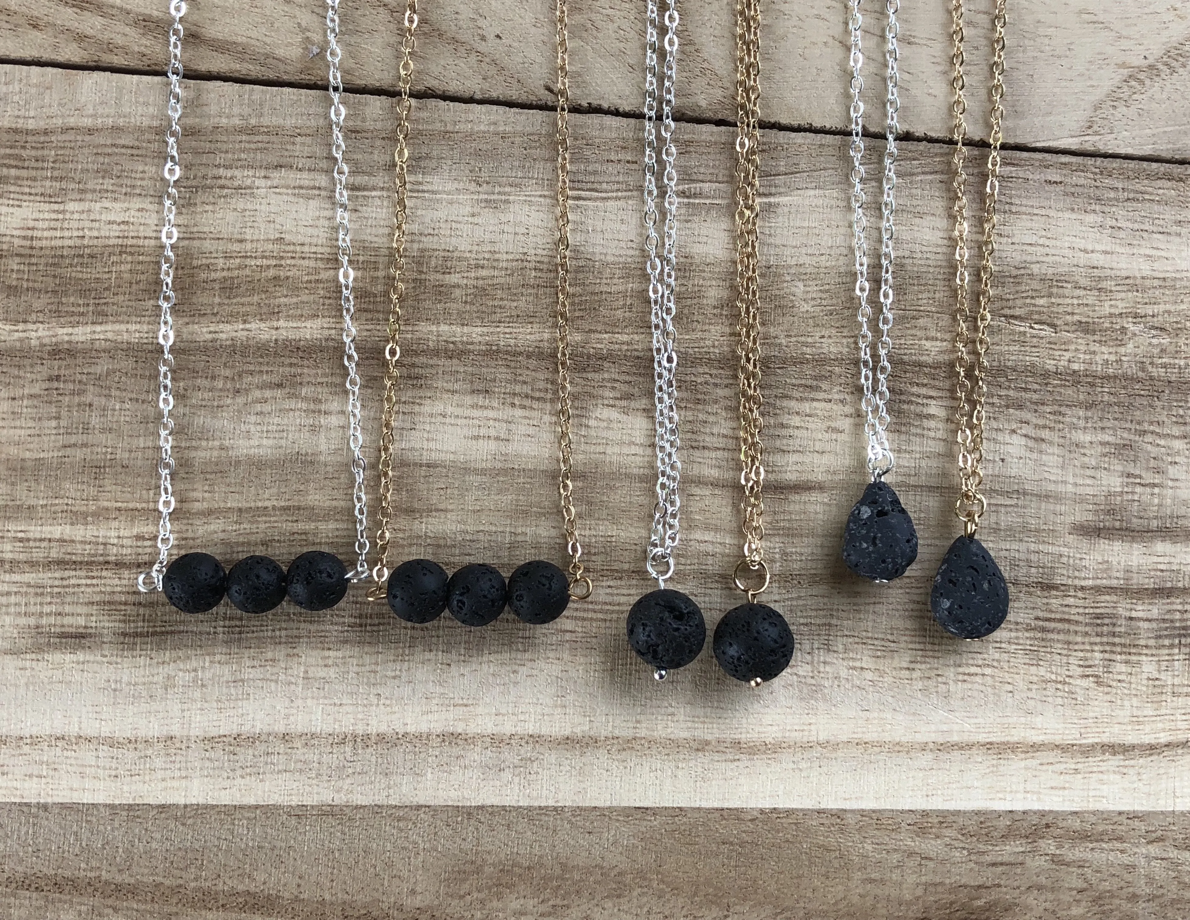 Essential Oil Lava Stone Pendant Necklaces