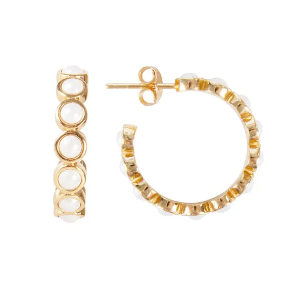 FAIRLEY Crystal Maxi Hoops PEARL