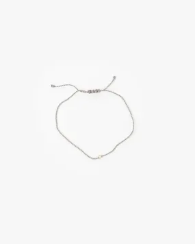 Flirty Cord Bracelet with White Diamond in Light Brown