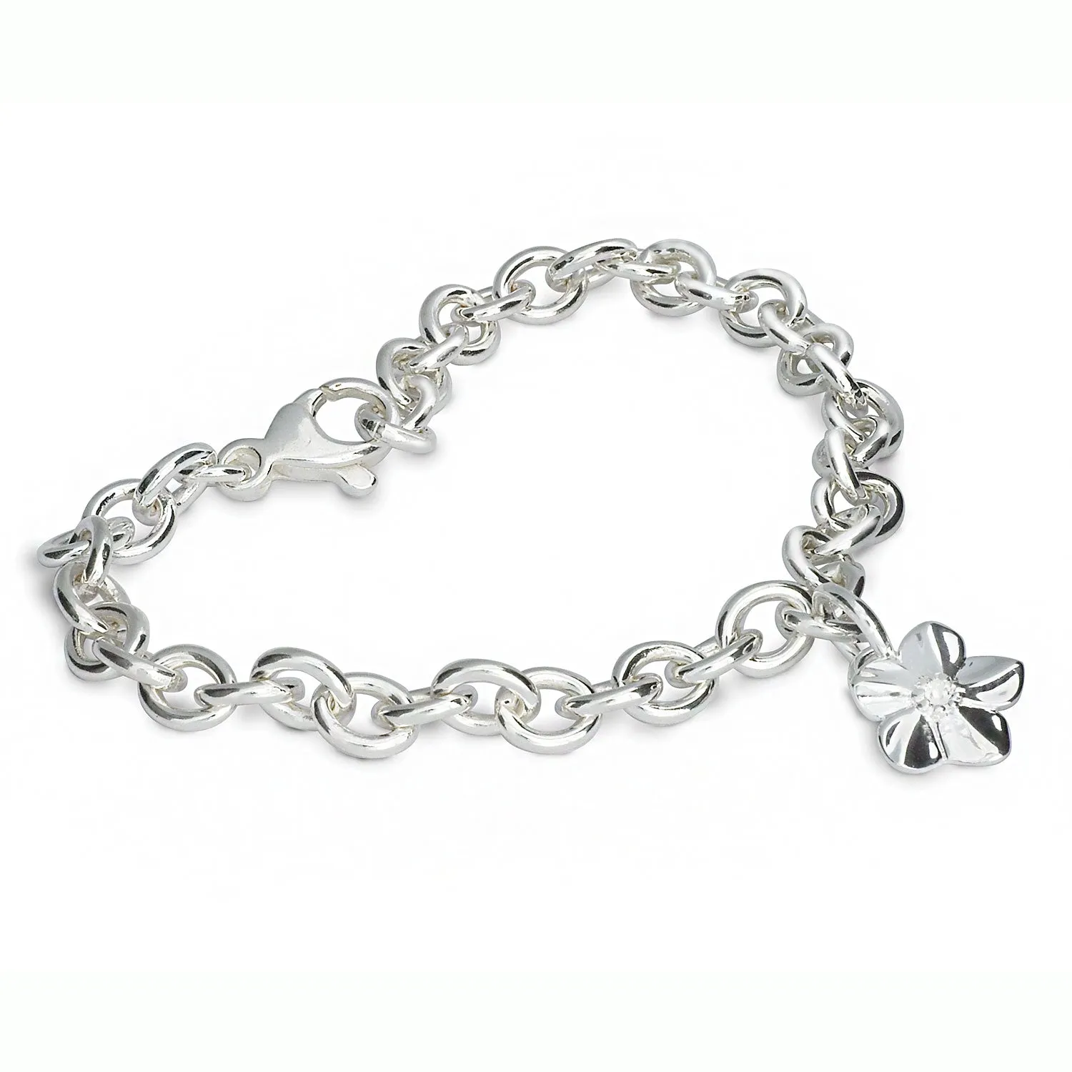 Forget-Me-Not Silver Personalised Charm Bracelet