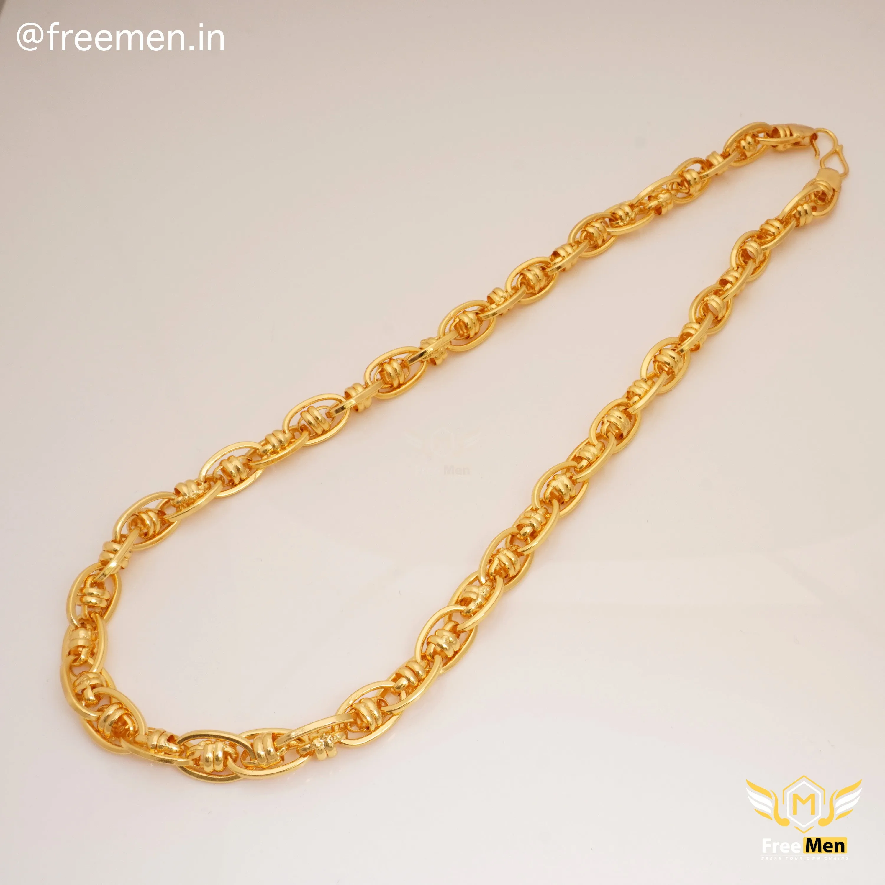 Freemen Elegant Rings Into Link Golden Chain - FM384