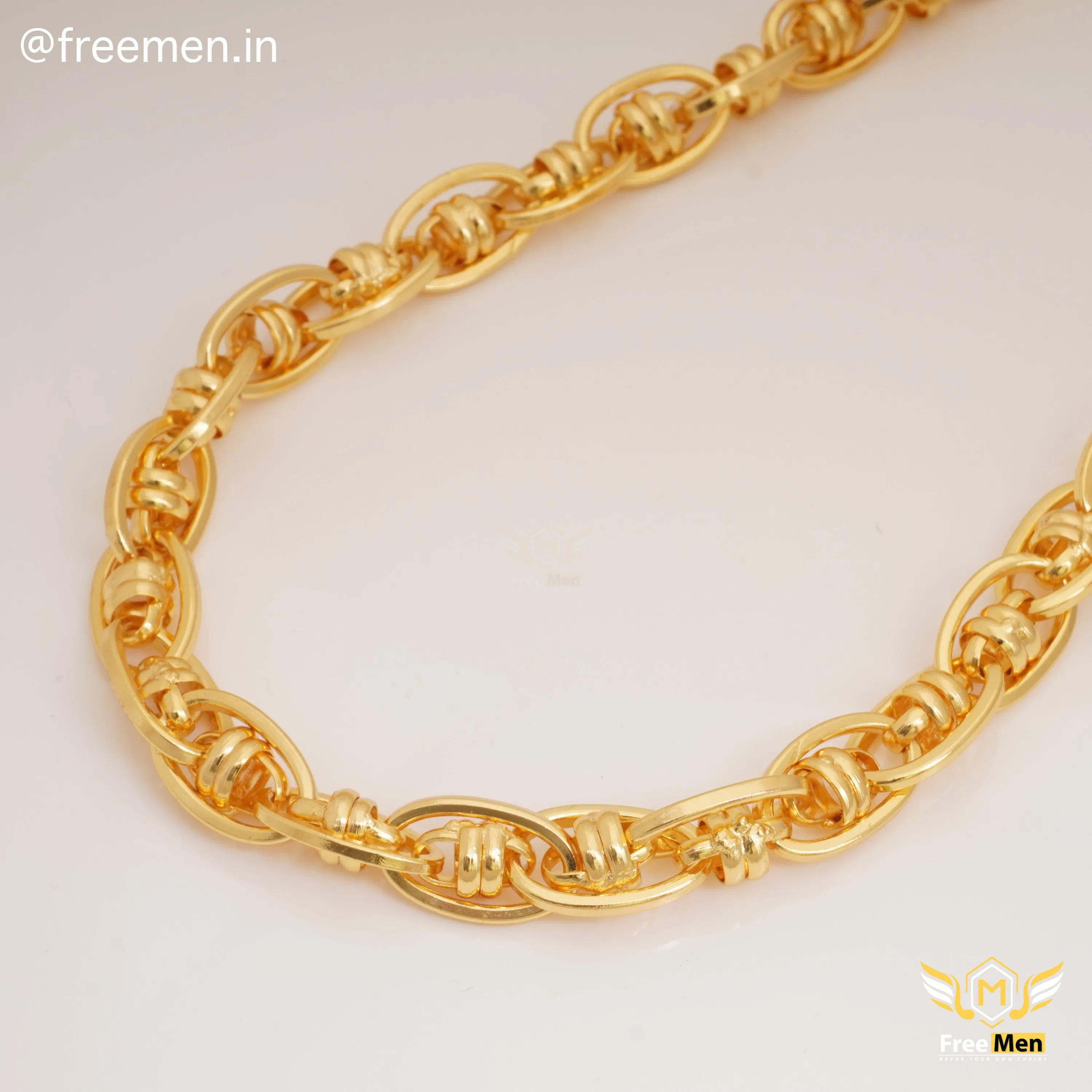 Freemen Elegant Rings Into Link Golden Chain - FM384