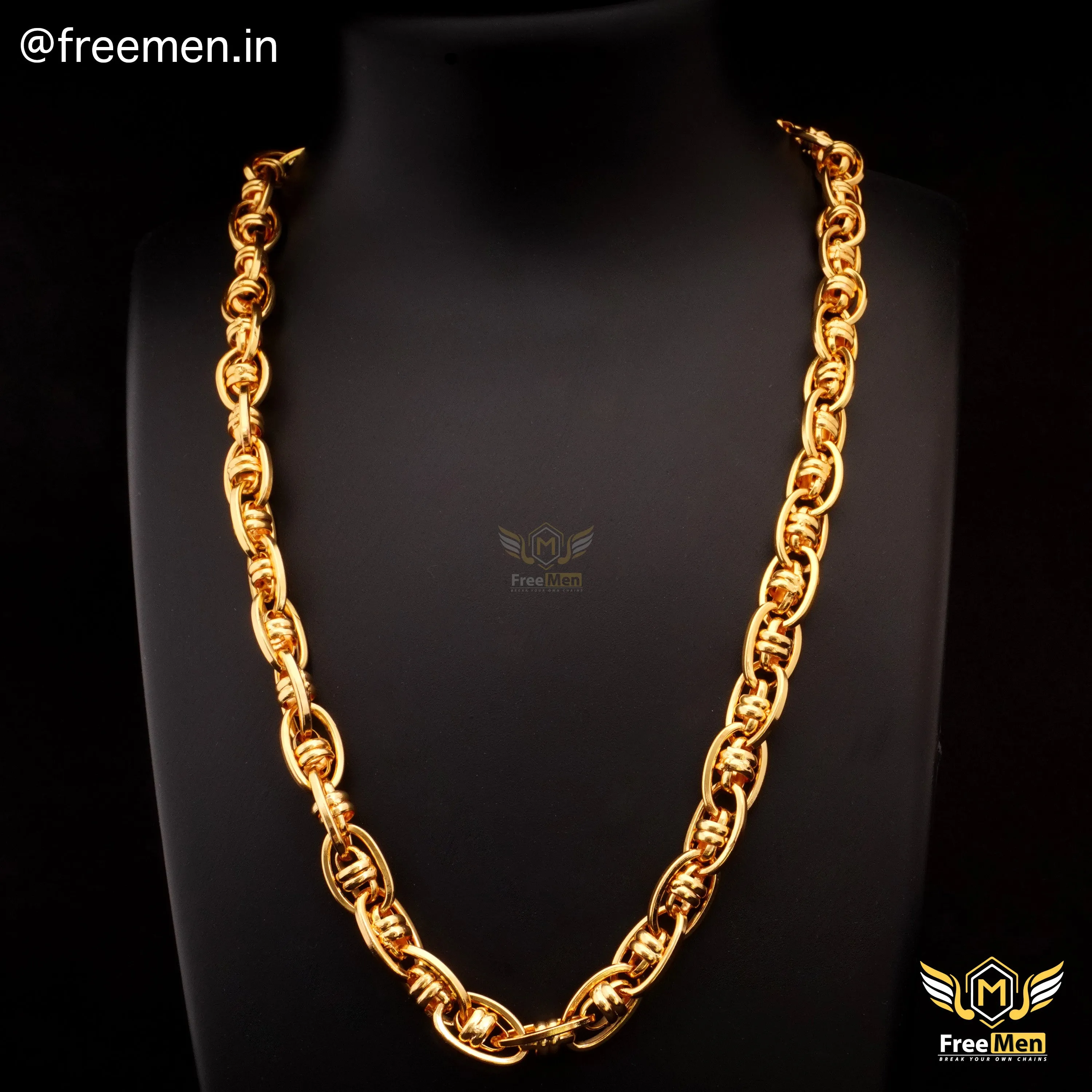 Freemen Elegant Rings Into Link Golden Chain - FM384