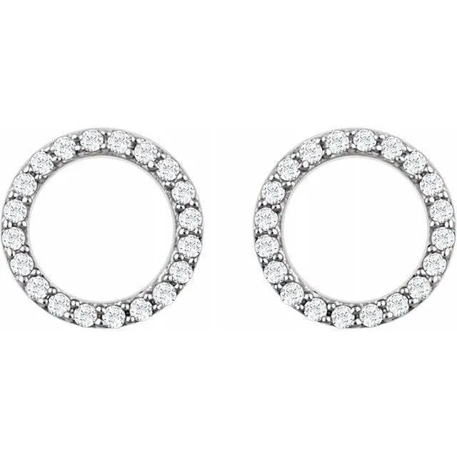 Geometric Diamond Circle Studs Earrings