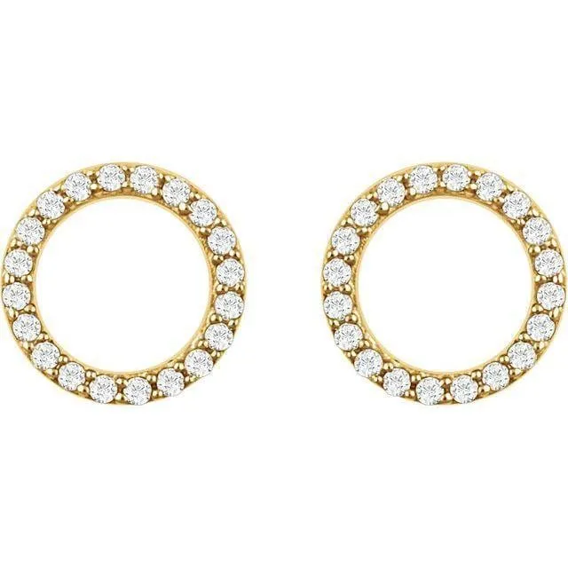 Geometric Diamond Circle Studs Earrings