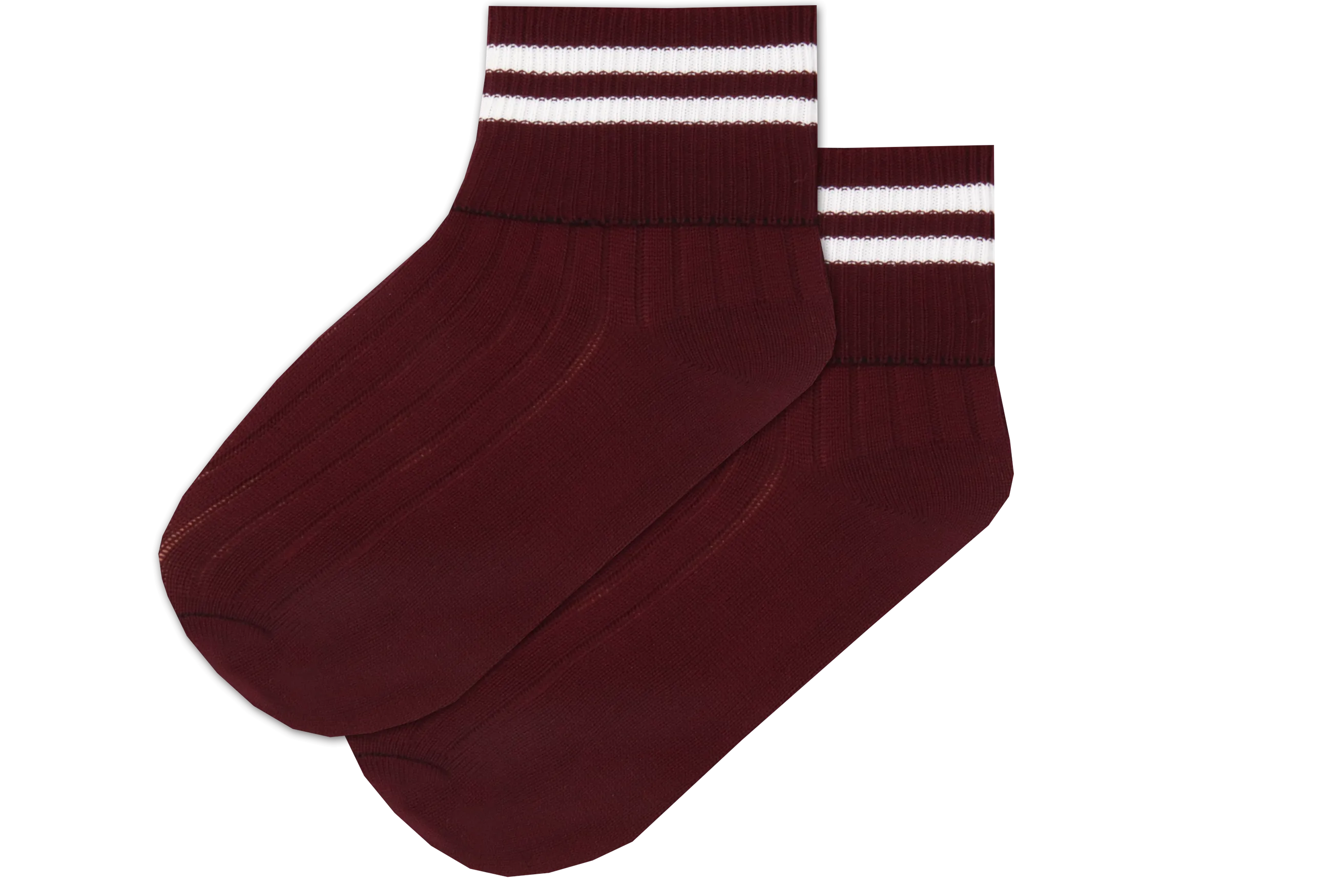 Girls Striped Anklets - Luthuli Maroon/White