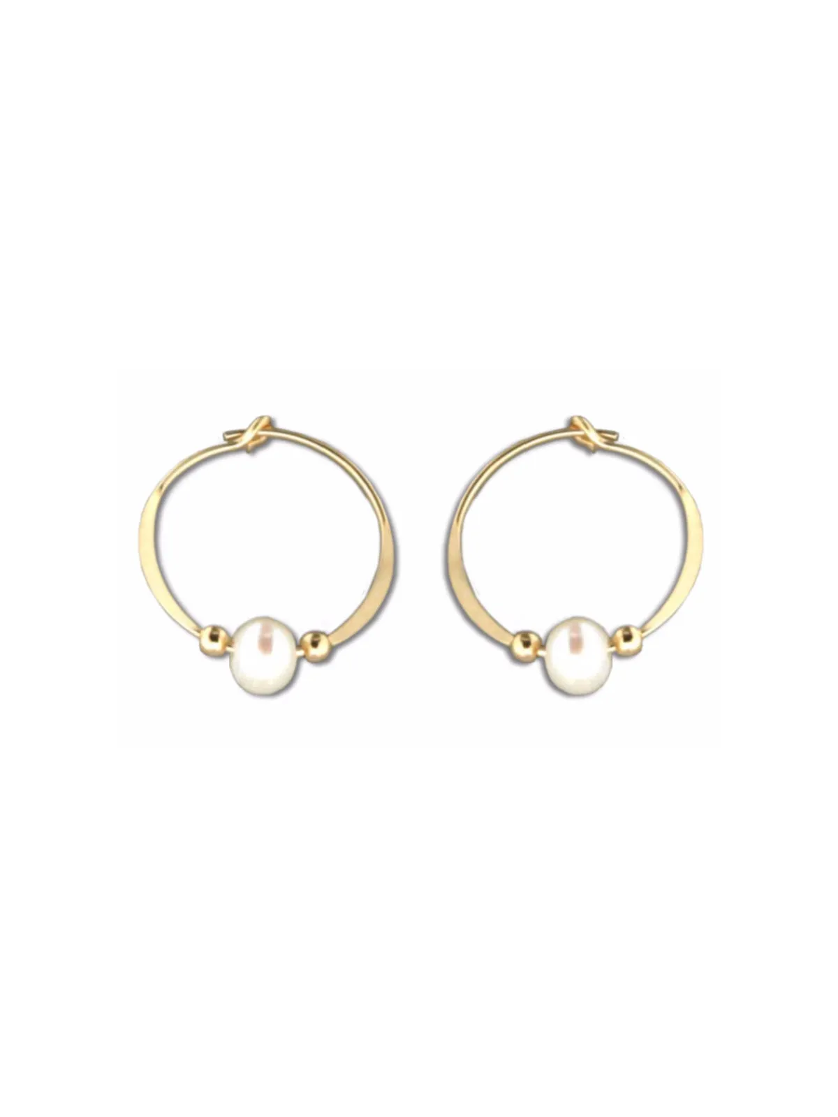 Gold Filled Pearl Hoops