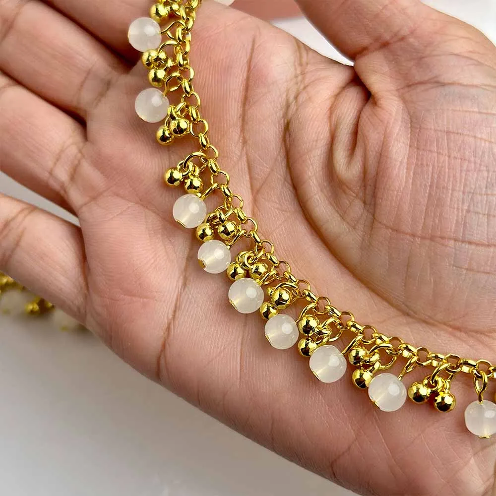 Golden Pearl Anklets