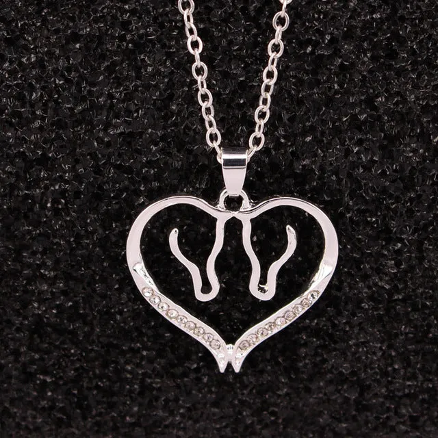 Gorgeous Horse Heart Necklaces