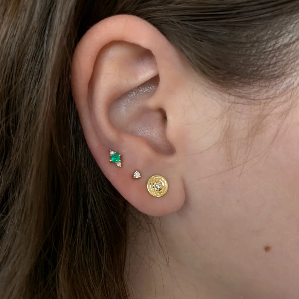 Groovy Single Diamond Disc Studs