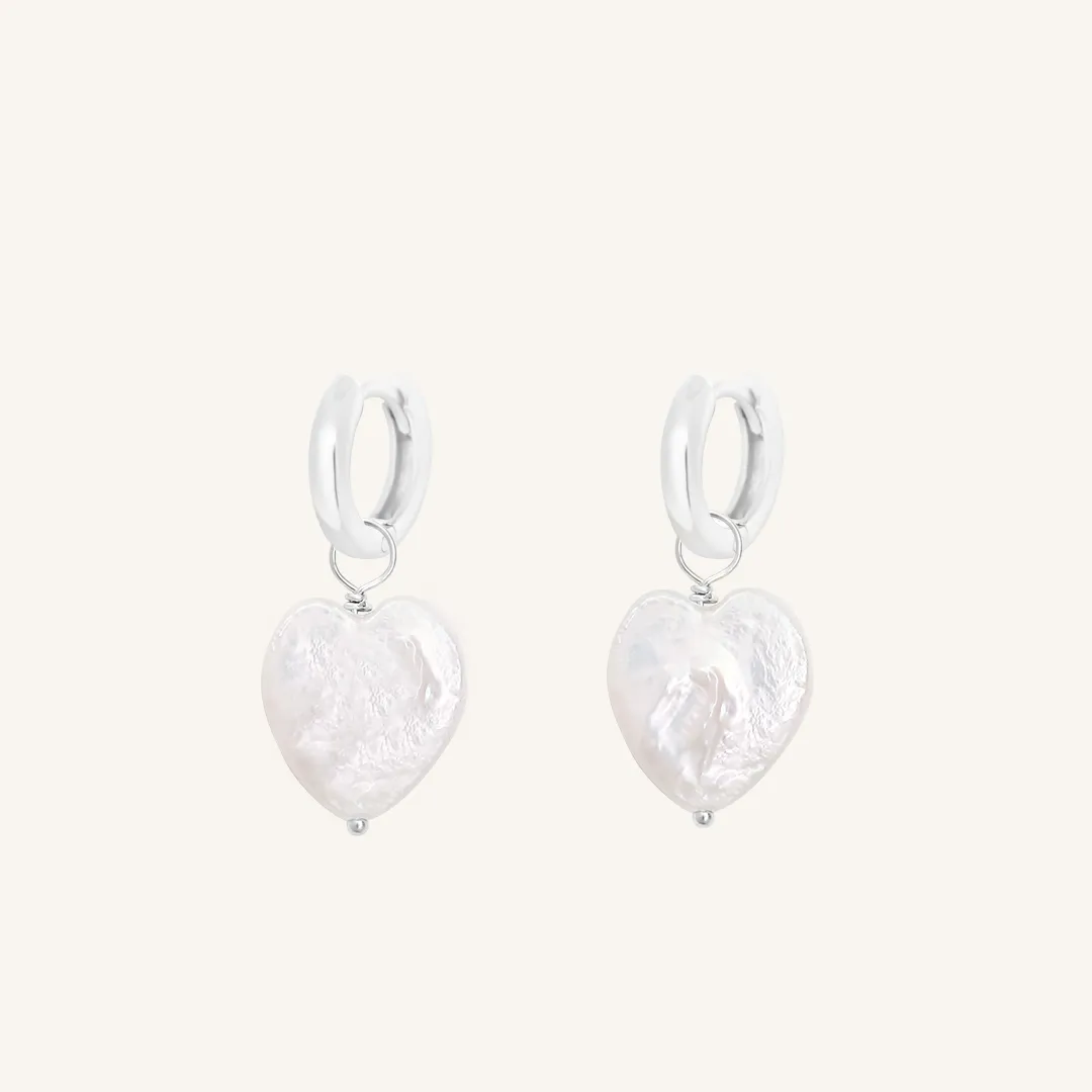 Heart Pearl Hoops - Stone of Potential