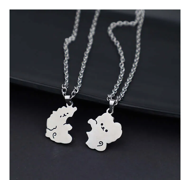 Hug Dog Friendship Pendant BFF Necklaces