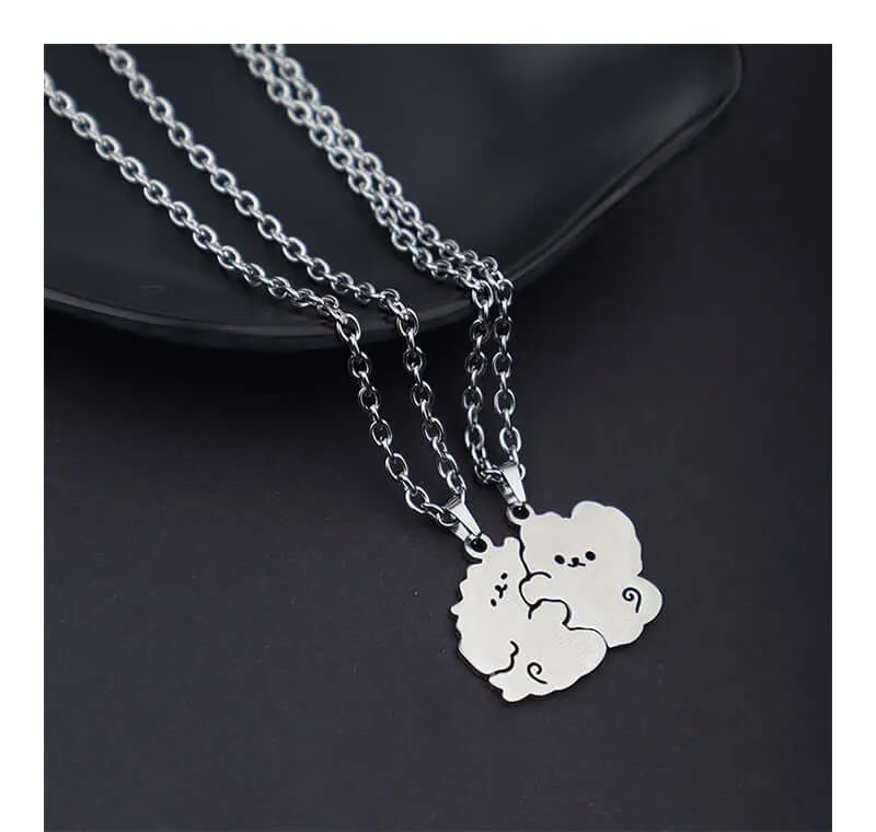 Hug Dog Friendship Pendant BFF Necklaces