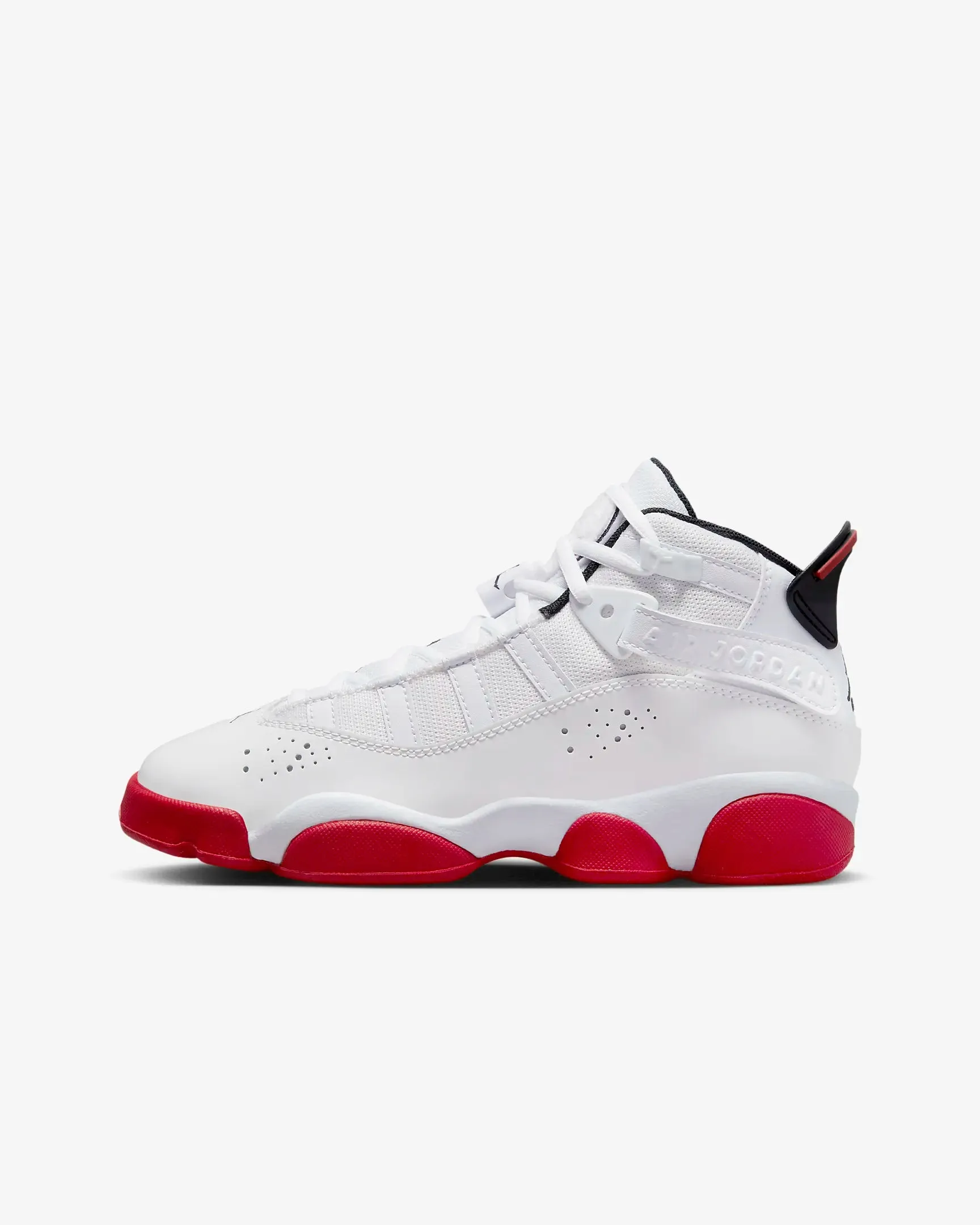 Jordan - Boy -  GS 6 Rings - White/University Red/Black