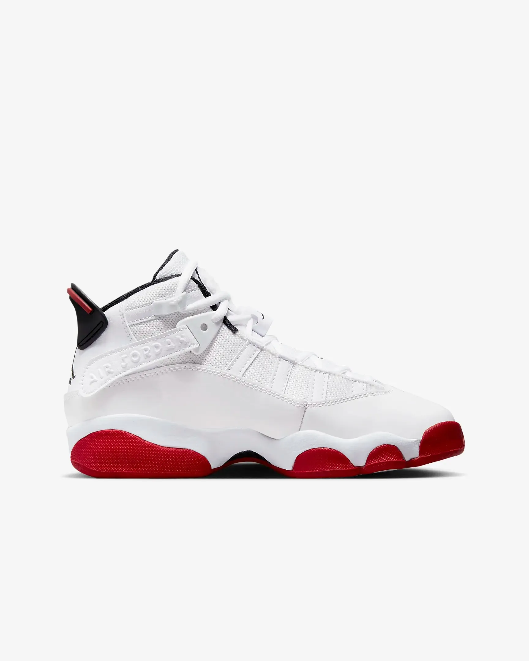 Jordan - Boy -  GS 6 Rings - White/University Red/Black