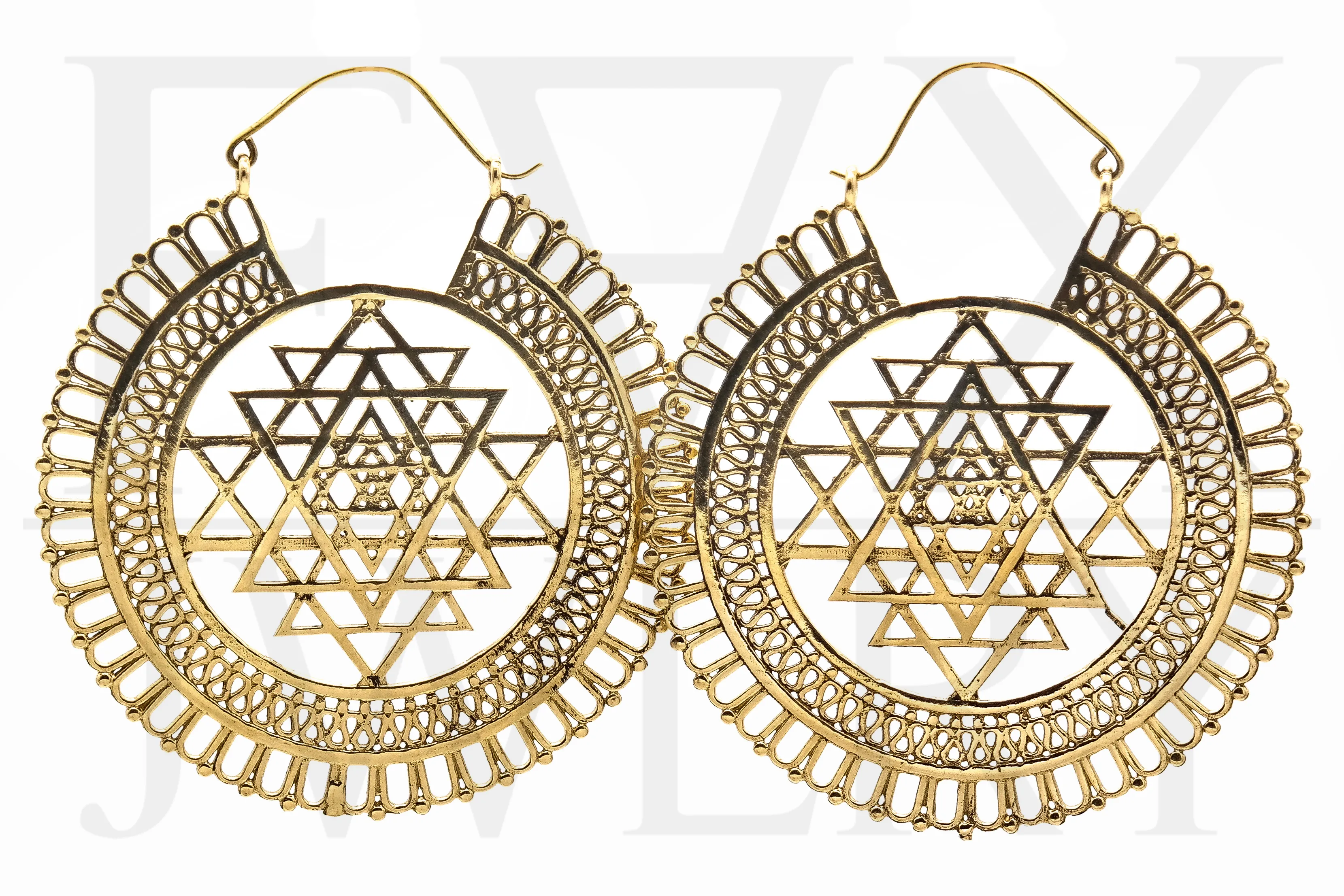 Large Golden Sri Yantra Hoops