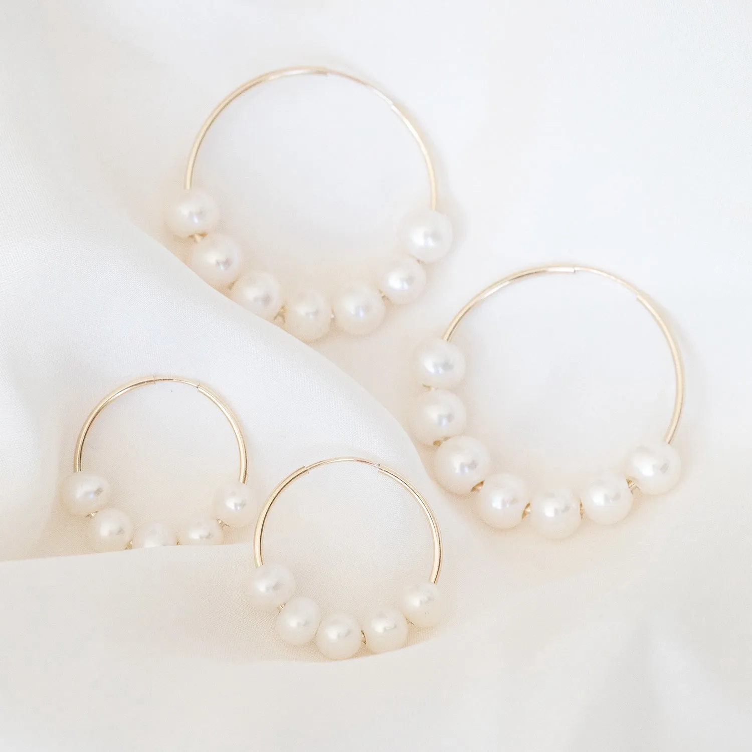 Mini Cannes Hoops | Pearl