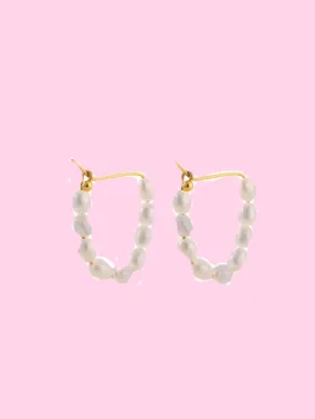 Mini Pearl Hoops