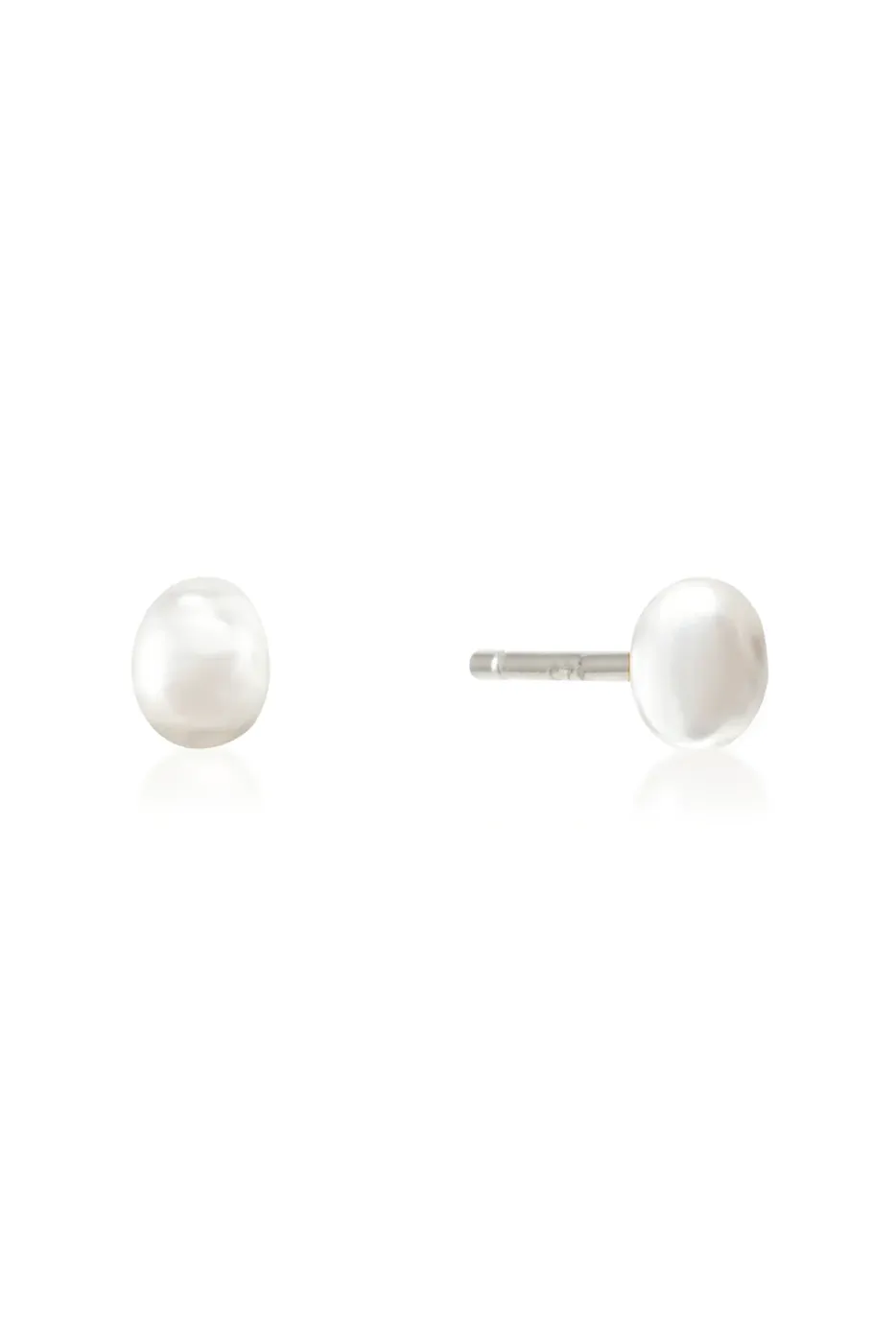 Mini Pearl Studs - Silver