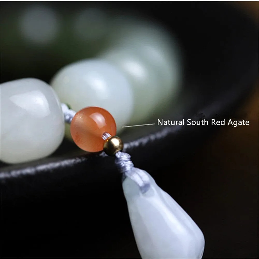 Natural Multi-treasure Gradient Hetian Jade Bead Bracelet