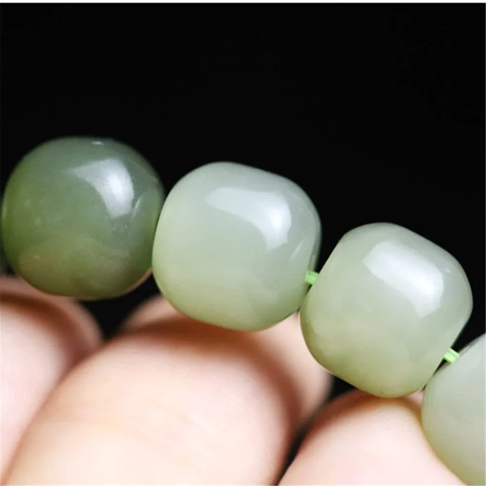 Natural Multi-treasure Gradient Hetian Jade Bead Bracelet