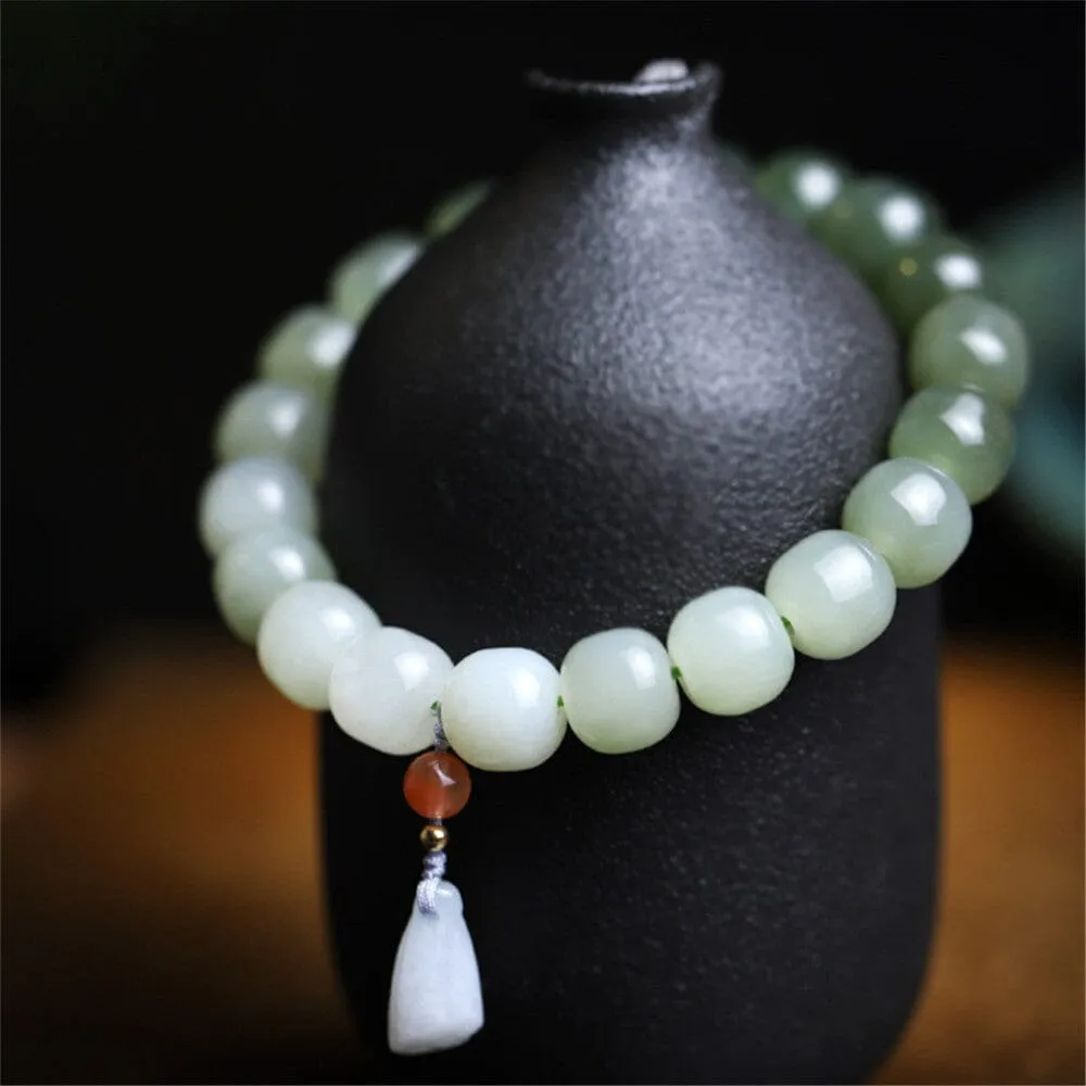 Natural Multi-treasure Gradient Hetian Jade Bead Bracelet