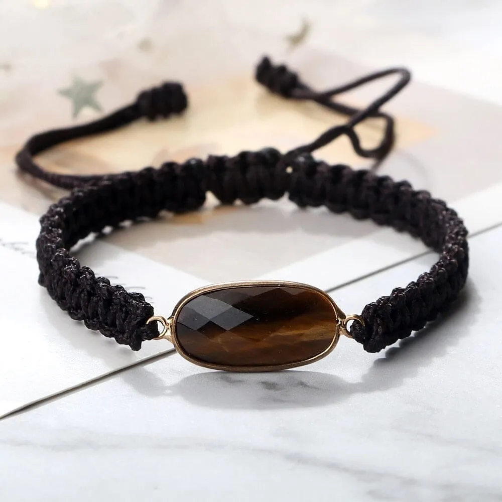 Natural Tiger Eye Stone Yoga Wrap Bracelet