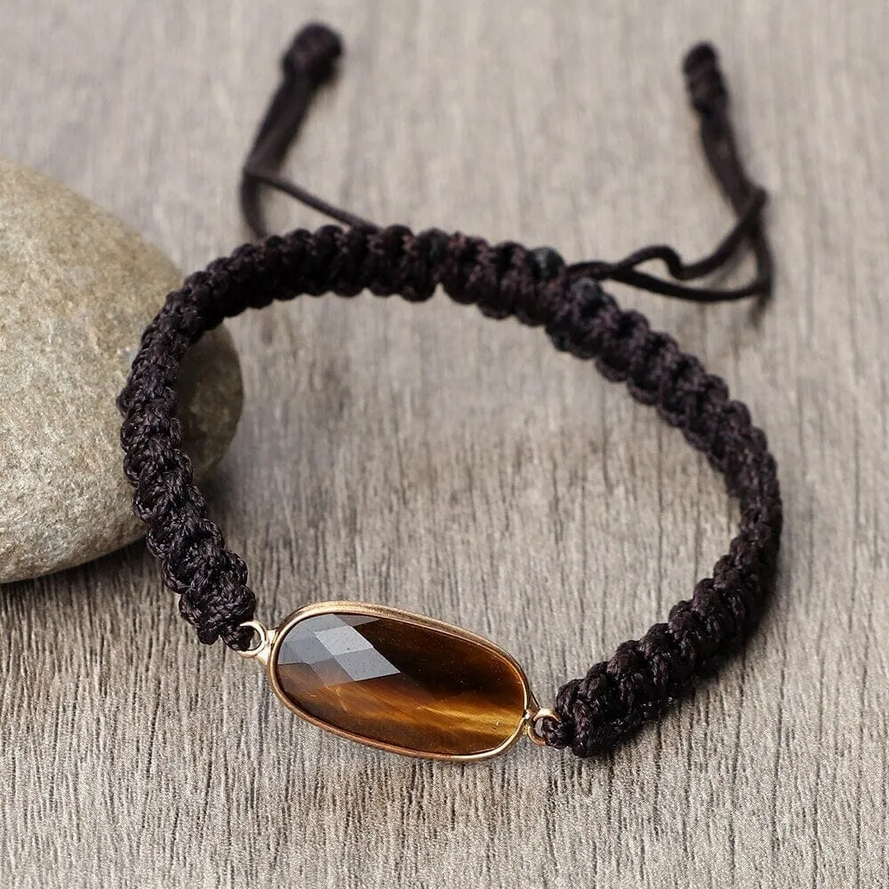 Natural Tiger Eye Stone Yoga Wrap Bracelet