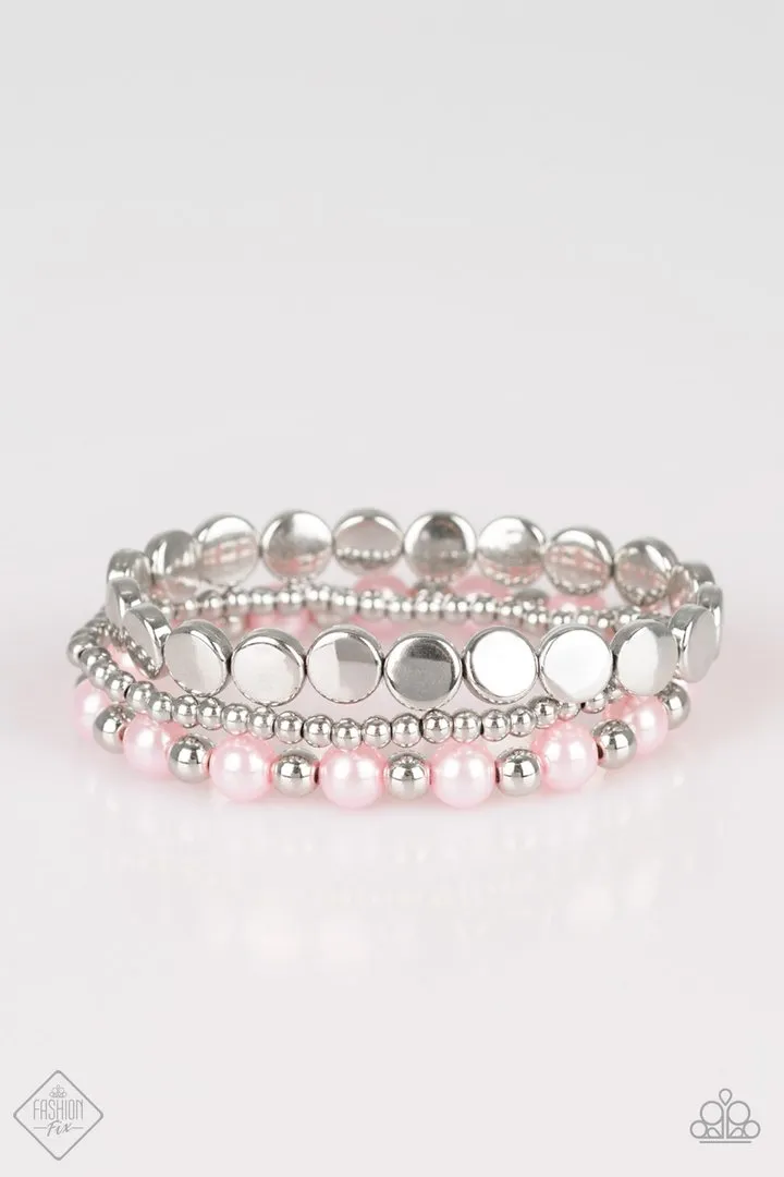 Paparazzi Girly Girl Glamour - Pink Bracelet