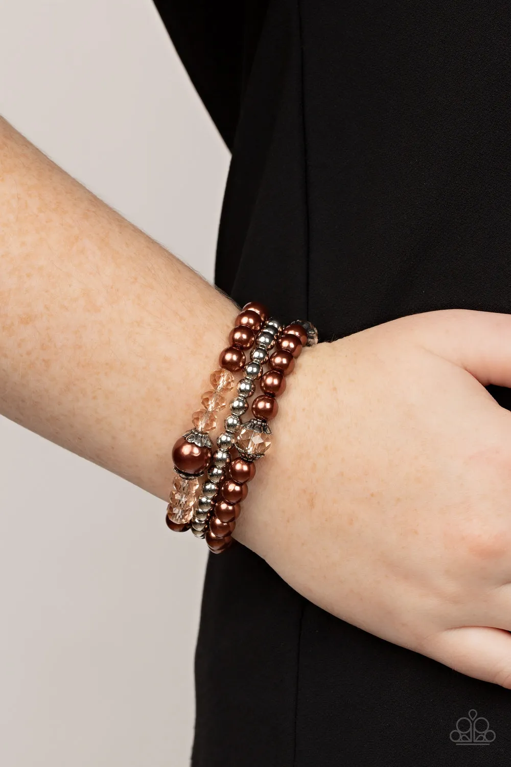 Paparazzi Positively Polished - Brown Bracelet