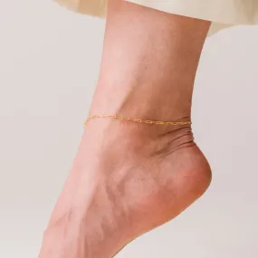 Paperclip Chain Gold-Filled Anklet