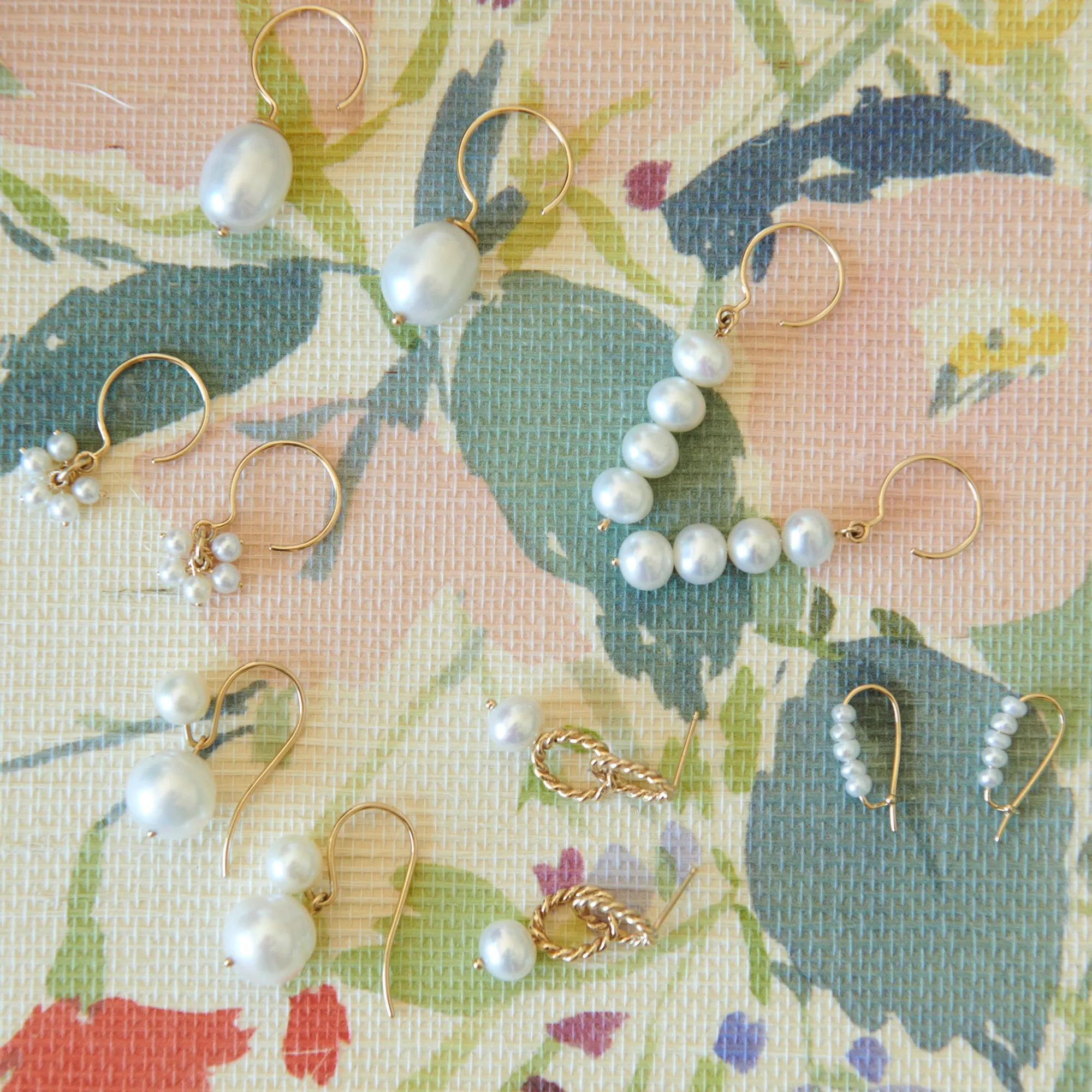 Pearl Cluster Hoops