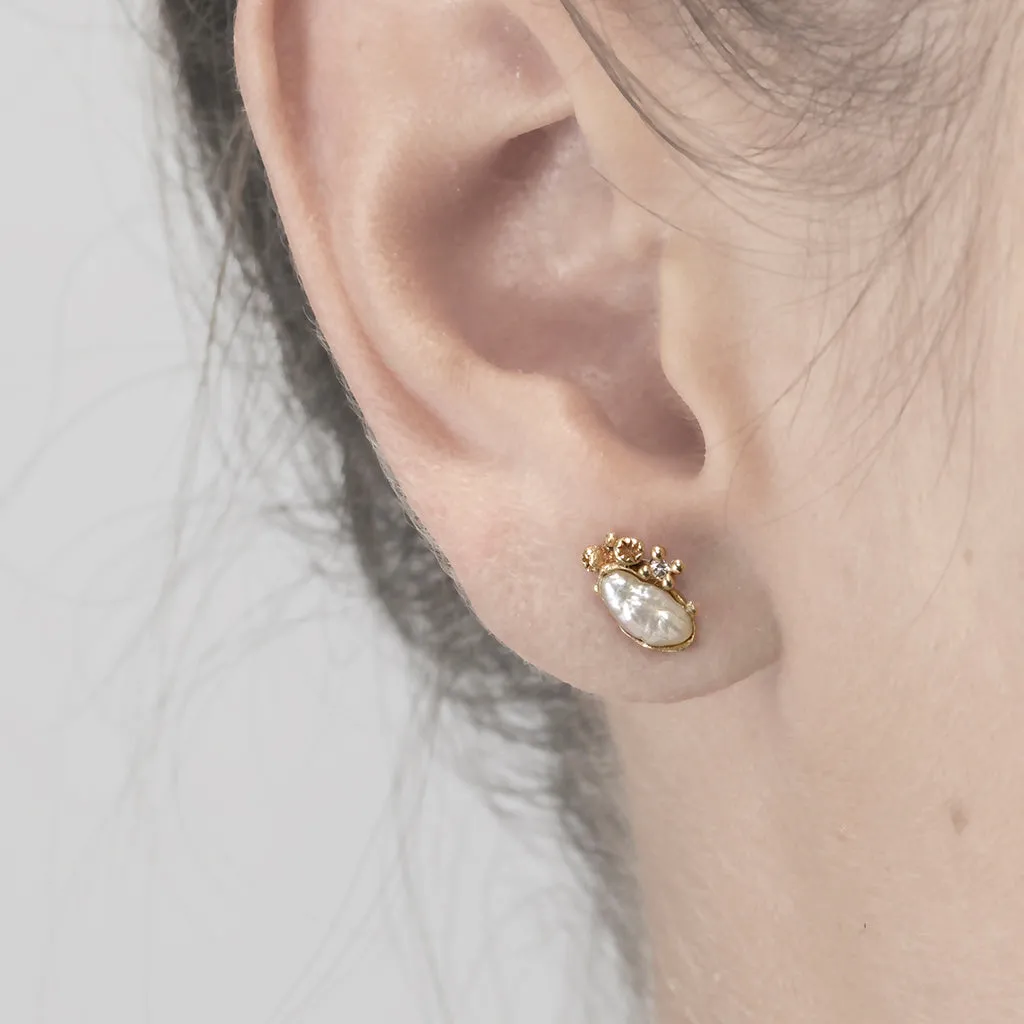 Pearl Encrusted Studs with Barnacles