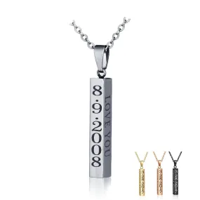 Personalized Engraved Name Date Necklaces