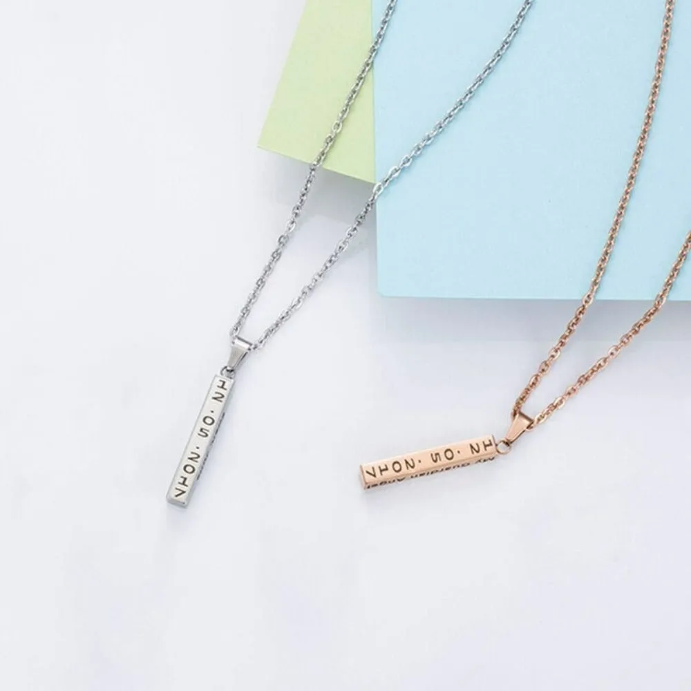 Personalized Engraved Name Date Necklaces