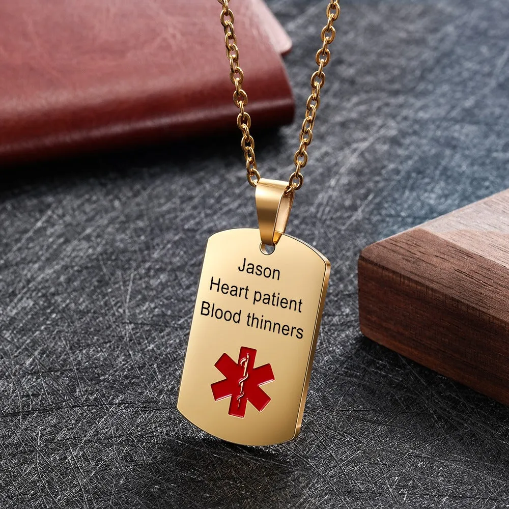 Personalized Medical Alert ID Necklaces