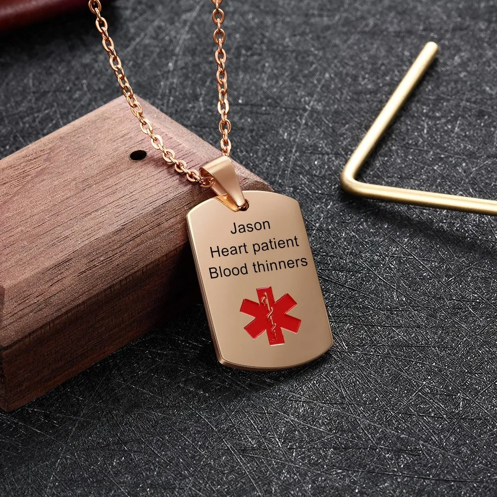 Personalized Medical Alert ID Necklaces