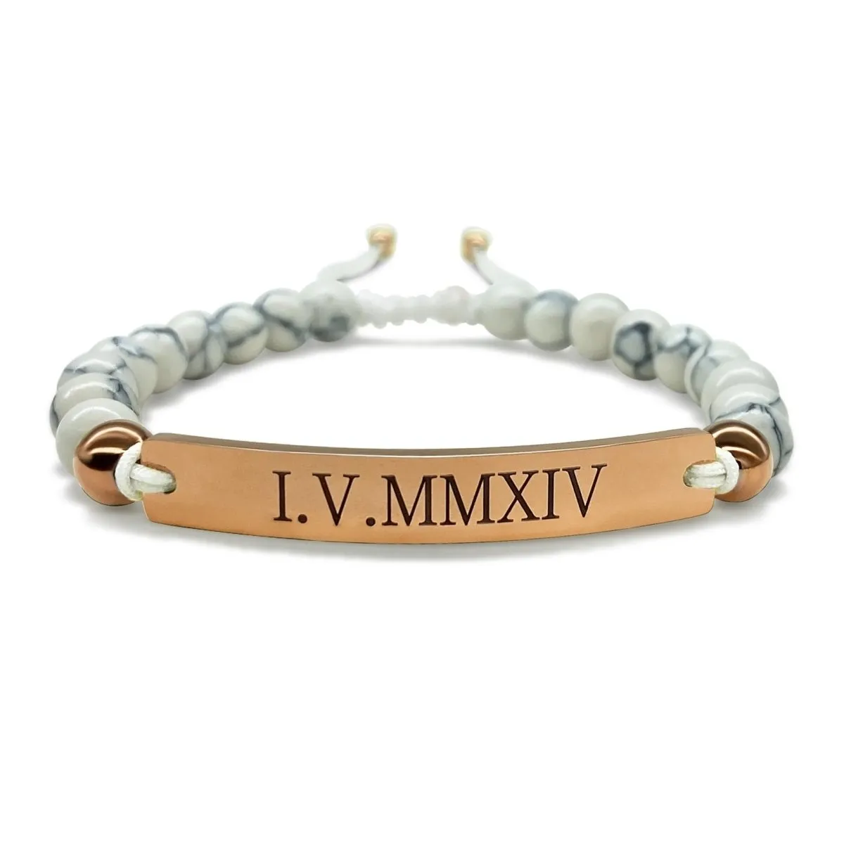 Personalized Natural Stone Bracelet for Couples