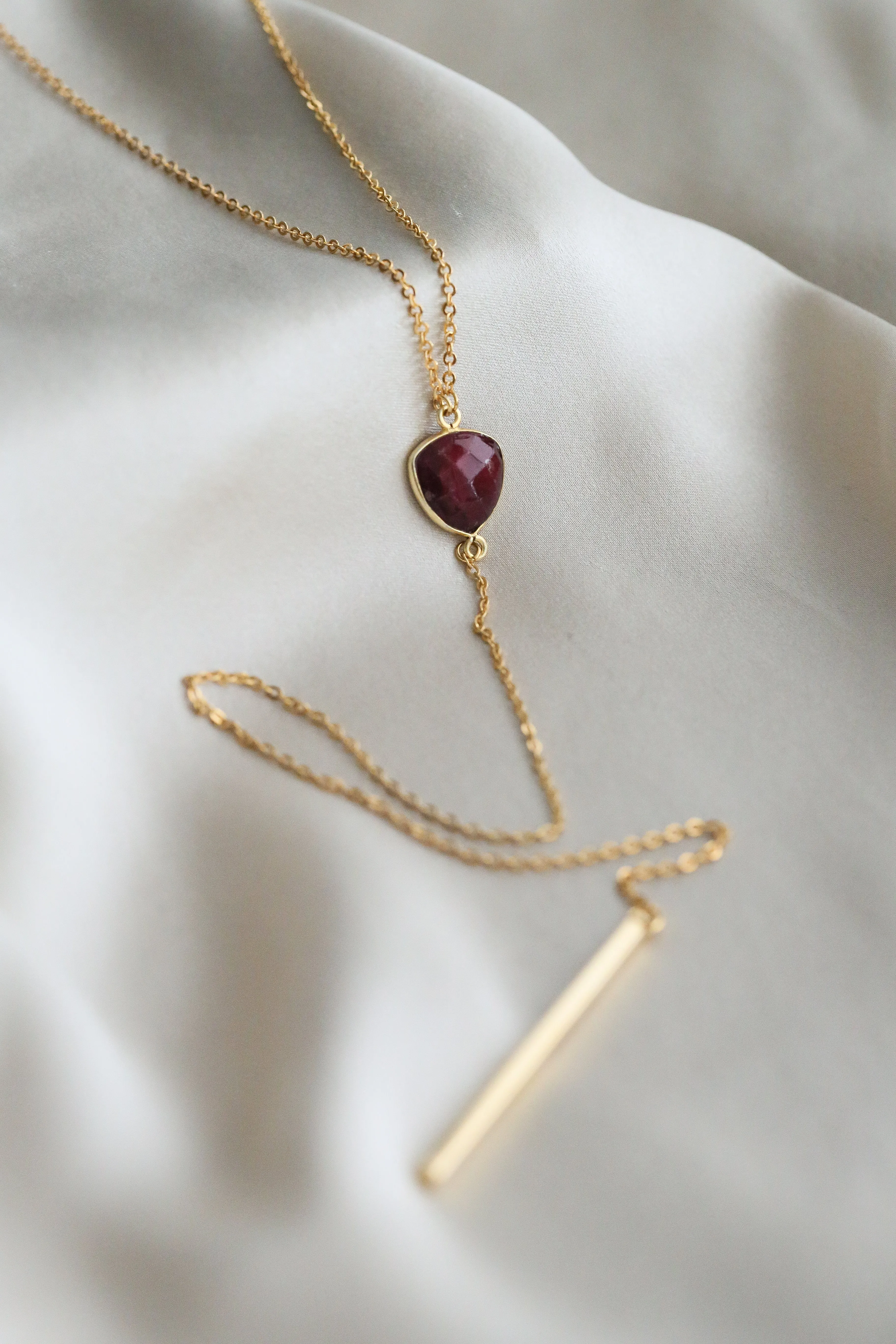 Precious Stones Lariat Necklaces