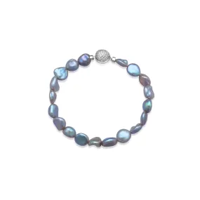 Purple Freshwater Pearl Bracelet WB00188 | Keshi