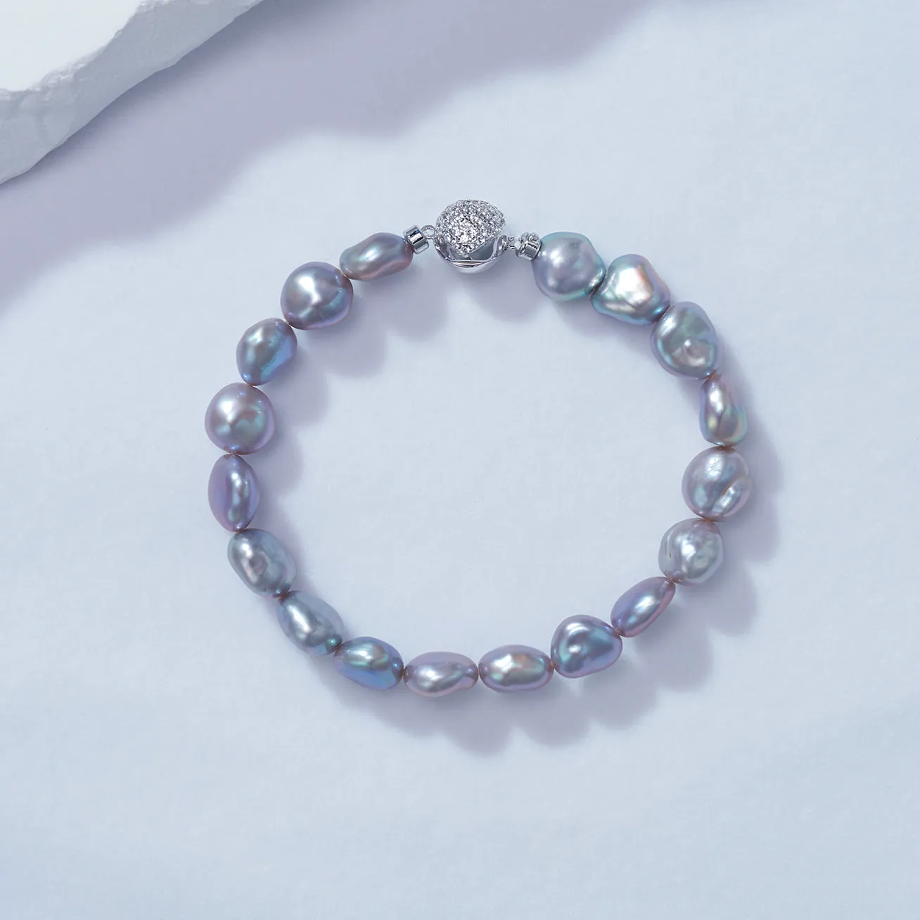 Purple Freshwater Pearl Bracelet WB00188 | Keshi