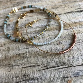 "Amador City" Collection Set of Three Gemstone Beaded Bracelets