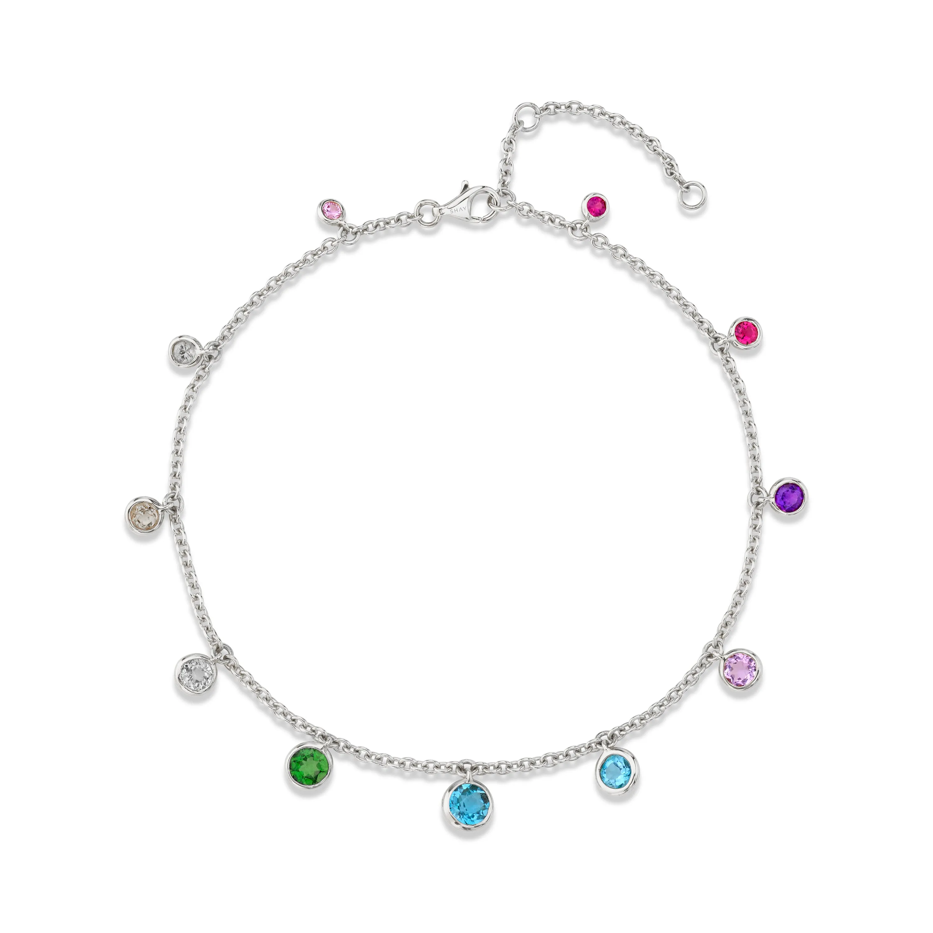 RAINBOW GRADUAL BEZEL DROP ANKLET