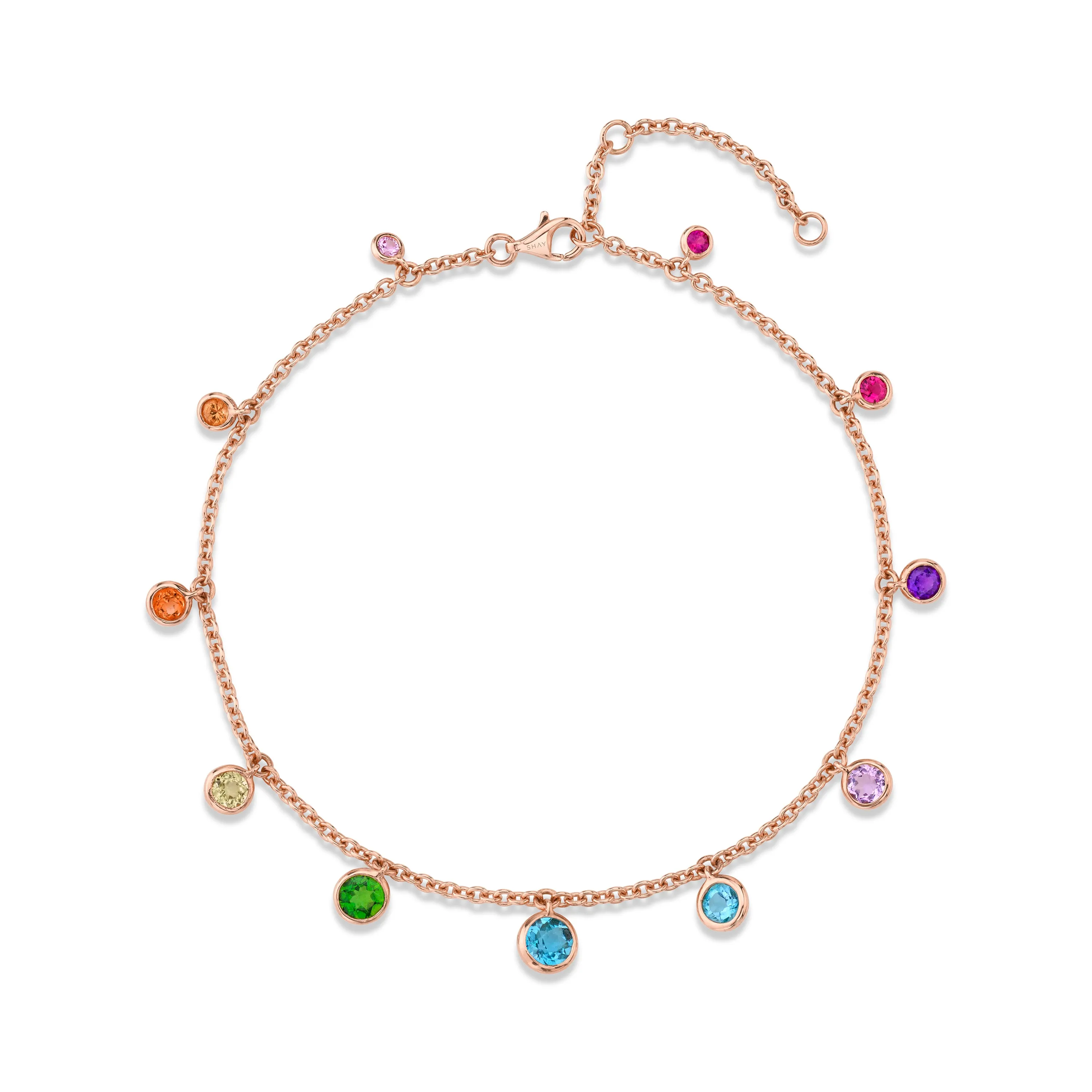 RAINBOW GRADUAL BEZEL DROP ANKLET