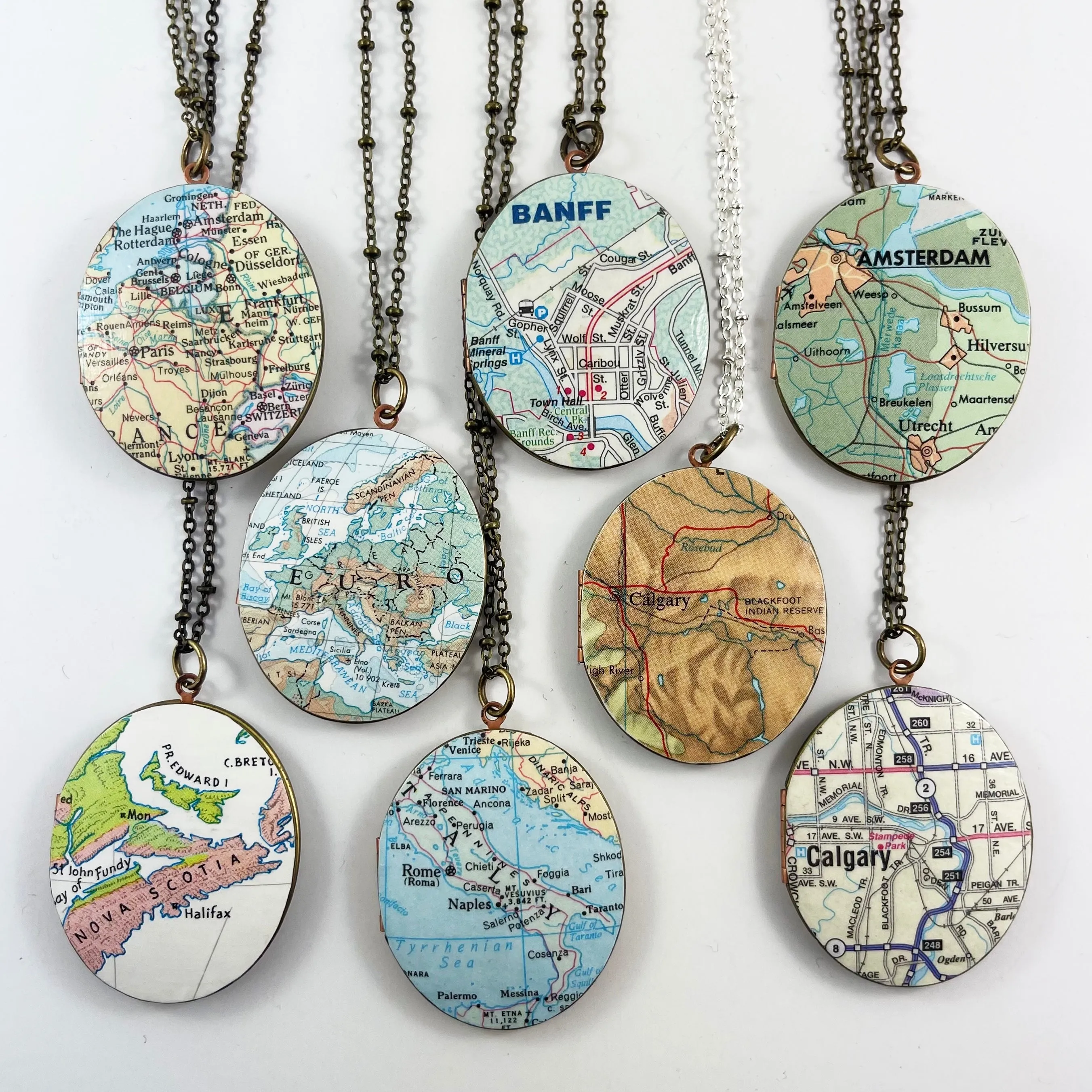 *Ready-Made* Map Locket Necklaces