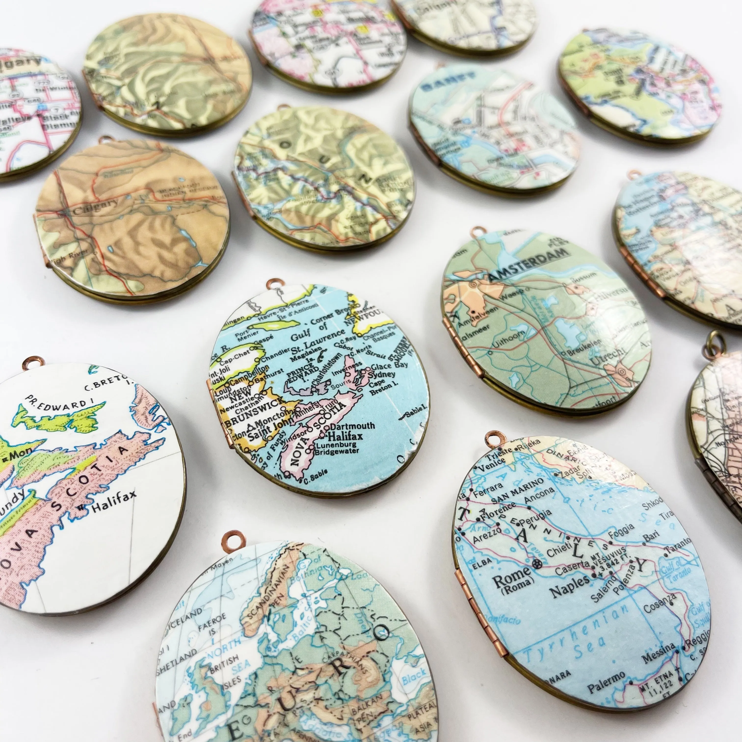 *Ready-Made* Map Locket Necklaces