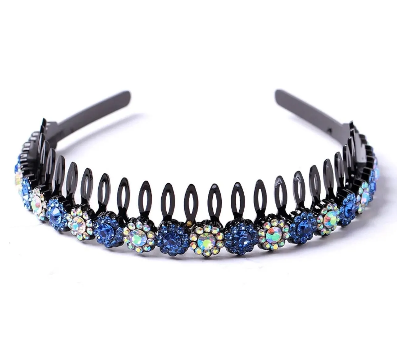 Rhinestone Teeth Comb Headbands for Women, Girls Flower Crystal Stretchy Plastic Hairband, Diamond Fashion Hair Band Accessories (Copy)